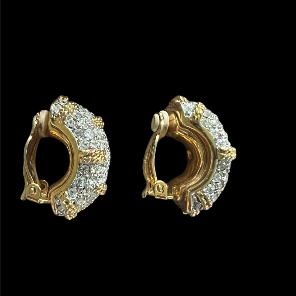 Vintage 80’s Swarovski Crystal Clip Earrings. - Picture 2 of 8